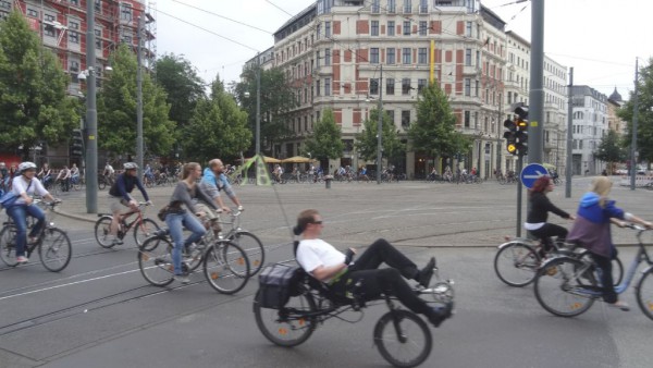 Fahrradfahrer am Hasselbachplatz